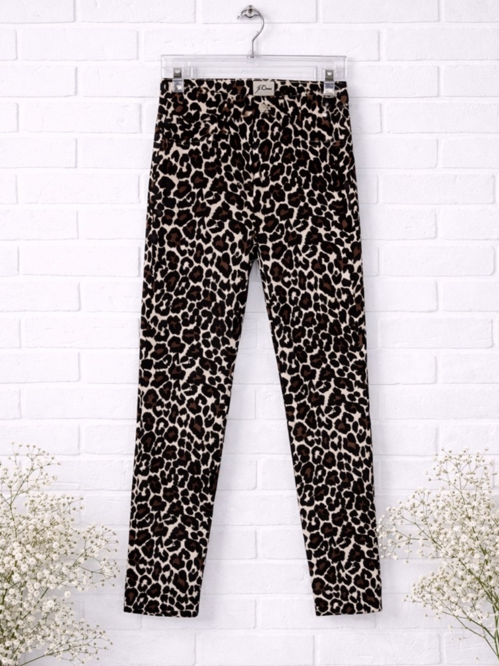J. Crew NWT Leopard 10” Highest Rise Toothpick Jeans Size 24